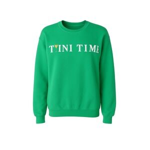 Pacific‎ & Co Tini Time Sweatshirt Women's XL Shamrock Green NWT Graphic Crew